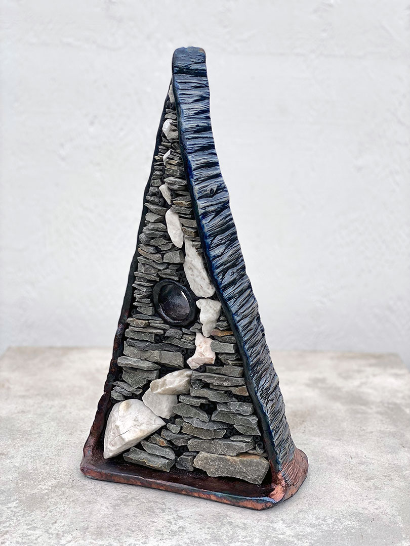Untitled Raku and Rock Sculpture 