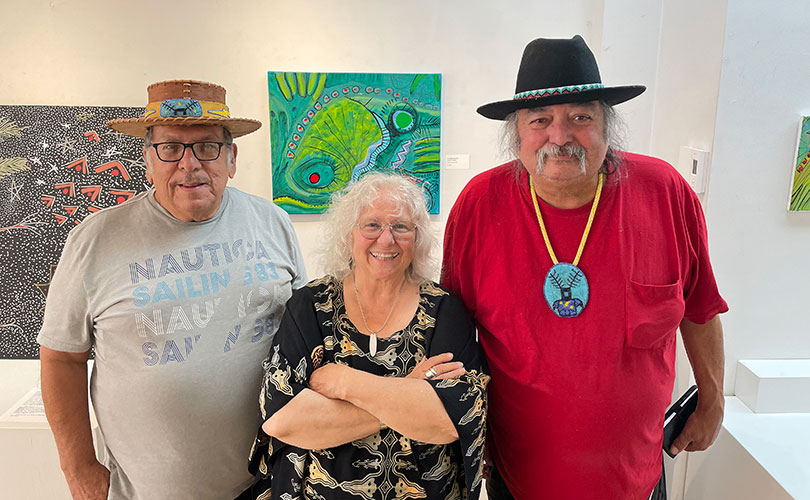 L-R:  Musical collaborator Hubert Francis, Janet and Alan Syliboy.